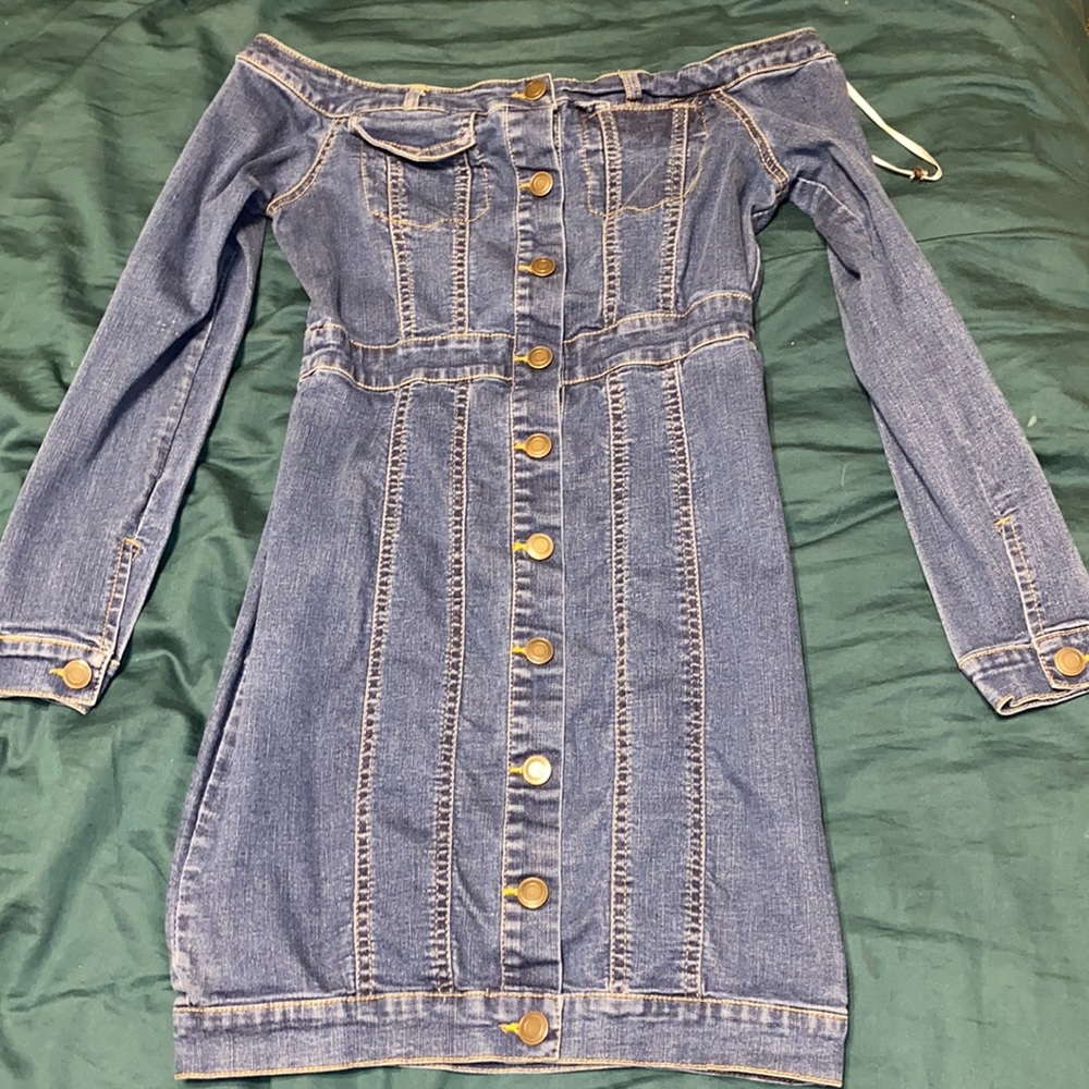 Mini denim dress